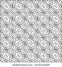 Stylish texture with figures from lines. Line art. Black and white pattern. Abstract background for web page, textures, card, poster, fabric, textile. 