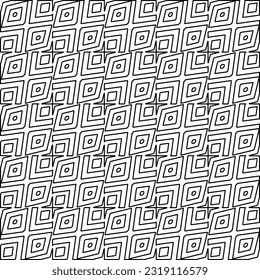 Stylish texture with figures from lines. Line art. Black and white pattern. Abstract background for web page, textures, card, poster, fabric, textile. 