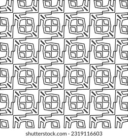  Stylish texture with figures from lines. Line art. Black and white pattern. Abstract background for web page, textures, card, poster, fabric, textile. 