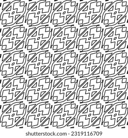 Stylish texture with figures from lines. Line art. Black and white pattern. Abstract background for web page, textures, card, poster, fabric, textile. 