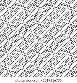 Stylish texture with figures from lines. Line art. Black and white pattern. Abstract background for web page, textures, card, poster, fabric, textile. 