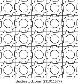 Stylish texture with figures from lines. Line art. Black and white pattern. Abstract background for web page, textures, card, poster, fabric, textile. 