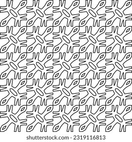  Stylish texture with figures from lines. Line art. Black and white pattern. Abstract background for web page, textures, card, poster, fabric, textile. 