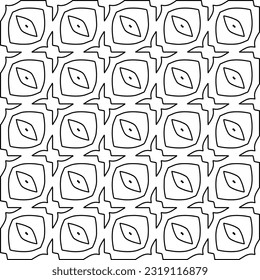 Stylish texture with figures from lines. Line art. Black and white pattern. Abstract background for web page, textures, card, poster, fabric, textile. 