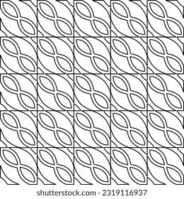 Stylish texture with figures from lines. Line art. Black and white pattern. Abstract background for web page, textures, card, poster, fabric, textile. 