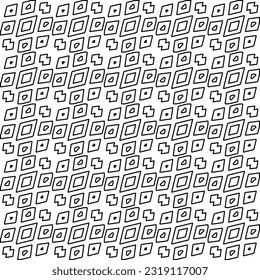 Stilvolle Textur mit Figuren aus Linien. Line Art. Schwarz-Weiß-Muster. Abstrakter Hintergrund für Webseiten, Texturen, Karten, Poster, Stoff, Textilien. 