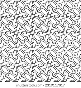 Stylish texture with figures from lines. Line art. Black and white pattern. Abstract background for web page, textures, card, poster, fabric, textile. 