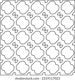 Stylish texture with figures from lines. Line art. Black and white pattern. Abstract background for web page, textures, card, poster, fabric, textile. 