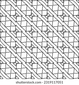  Stylish texture with figures from lines. Line art. Black and white pattern. Abstract background for web page, textures, card, poster, fabric, textile. 