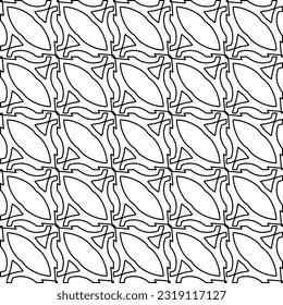 Stylish texture with figures from lines. Line art. Black and white pattern. Abstract background for web page, textures, card, poster, fabric, textile. 