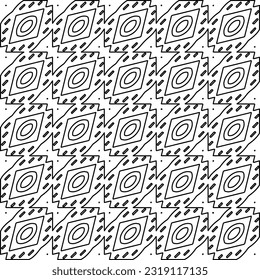 Stylish texture with figures from lines. Line art. Black and white pattern. Abstract background for web page, textures, card, poster, fabric, textile. 