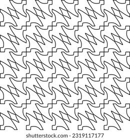Stylish texture with figures from lines. Line art. Black and white pattern. Abstract background for web page, textures, card, poster, fabric, textile. 