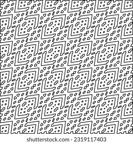  Stylish texture with figures from lines. Line art. Black and white pattern. Abstract background for web page, textures, card, poster, fabric, textile. 