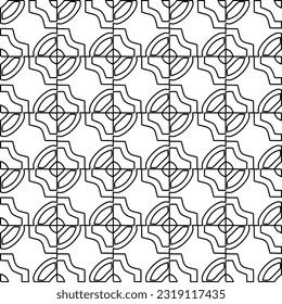 Stylish texture with figures from lines. Line art. Black and white pattern. Abstract background for web page, textures, card, poster, fabric, textile. 