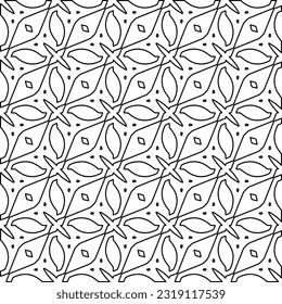 Stylish texture with figures from lines. Line art. Black and white pattern. Abstract background for web page, textures, card, poster, fabric, textile. 