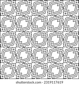  Stylish texture with figures from lines. Line art. Black and white pattern. Abstract background for web page, textures, card, poster, fabric, textile. 