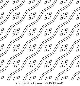 Stylish texture with figures from lines. Line art. Black and white pattern. Abstract background for web page, textures, card, poster, fabric, textile. 