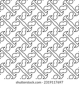 Stylish texture with figures from lines. Line art. Black and white pattern. Abstract background for web page, textures, card, poster, fabric, textile. 