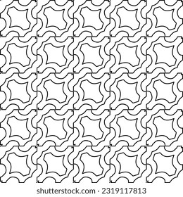  Stylish texture with figures from lines. Line art. Black and white pattern. Abstract background for web page, textures, card, poster, fabric, textile. 