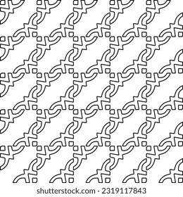 Stylish texture with figures from lines. Line art. Black and white pattern. Abstract background for web page, textures, card, poster, fabric, textile. 
