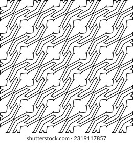 Stylish texture with figures from lines. Line art. Black and white pattern. Abstract background for web page, textures, card, poster, fabric, textile. 