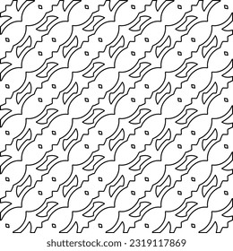 Stylish texture with figures from lines. Line art. Black and white pattern. Abstract background for web page, textures, card, poster, fabric, textile. 