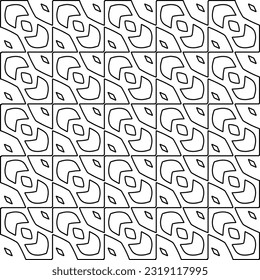 Stylish texture with figures from lines. Line art. Black and white pattern. Abstract background for web page, textures, card, poster, fabric, textile. 