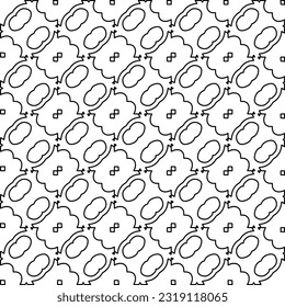 Stylish texture with figures from lines. Line art. Black and white pattern. Abstract background for web page, textures, card, poster, fabric, textile. 