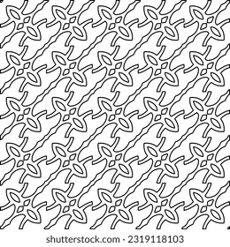 Stylish texture with figures from lines. Line art. Black and white pattern. Abstract background for web page, textures, card, poster, fabric, textile. 