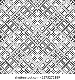 Stylish texture with figures from lines.Abstract geometric black and white pattern for web page, textures, card, poster, fabric, textile. Monochrome graphic repeating design.