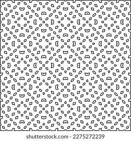 Stylish texture with figures from lines.Abstract geometric black and white pattern for web page, textures, card, poster, fabric, textile. Monochrome graphic repeating design.