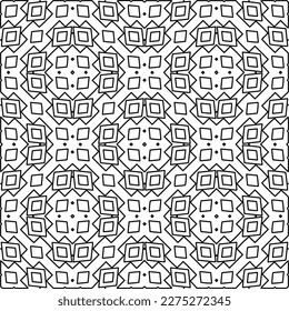 Stylish texture with figures from lines.Abstract geometric black and white pattern for web page, textures, card, poster, fabric, textile. Monochrome graphic repeating design.