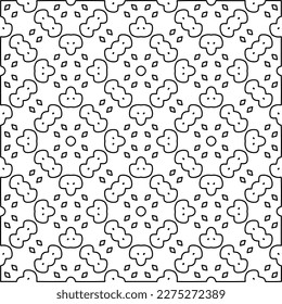 Stylish texture with figures from lines.Abstract geometric black and white pattern for web page, textures, card, poster, fabric, textile. Monochrome graphic repeating design.