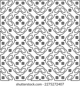 Stylish texture with figures from lines.Abstract geometric black and white pattern for web page, textures, card, poster, fabric, textile. Monochrome graphic repeating design.
