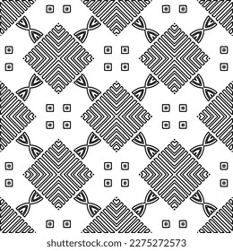Stylish texture with figures from lines.Abstract geometric black and white pattern for web page, textures, card, poster, fabric, textile. Monochrome graphic repeating design. 