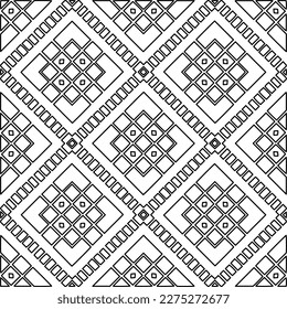 Stylish texture with figures from lines.Abstract geometric black and white pattern for web page, textures, card, poster, fabric, textile. Monochrome graphic repeating design. 