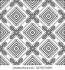 Stylish texture with figures from lines.Abstract geometric black and white pattern for web page, textures, card, poster, fabric, textile. Monochrome graphic repeating design. 