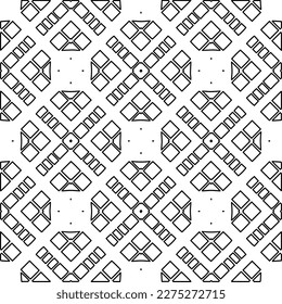 Stylish texture with figures from lines.Abstract geometric black and white pattern for web page, textures, card, poster, fabric, textile. Monochrome graphic repeating design. 