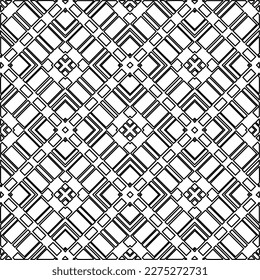 Stylish texture with figures from lines.Abstract geometric black and white pattern for web page, textures, card, poster, fabric, textile. Monochrome graphic repeating design. 
