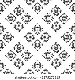 Stylish texture with figures from lines.Abstract geometric black and white pattern for web page, textures, card, poster, fabric, textile. Monochrome graphic repeating design. 