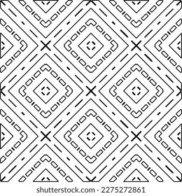 Stylish texture with figures from lines.Abstract geometric black and white pattern for web page, textures, card, poster, fabric, textile. Monochrome graphic repeating design. 