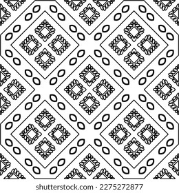 Stylish texture with figures from lines.Abstract geometric black and white pattern for web page, textures, card, poster, fabric, textile. Monochrome graphic repeating design. 