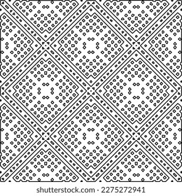 Stylish texture with figures from lines.Abstract geometric black and white pattern for web page, textures, card, poster, fabric, textile. Monochrome graphic repeating design.