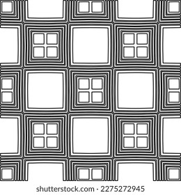 Stylish texture with figures from lines.Abstract geometric black and white pattern for web page, textures, card, poster, fabric, textile. Monochrome graphic repeating design. 