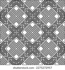 Stylish texture with figures from lines.Abstract geometric black and white pattern for web page, textures, card, poster, fabric, textile. Monochrome graphic repeating design. 
