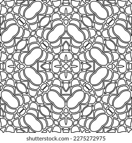 Stylish texture with figures from lines.Abstract geometric black and white pattern for web page, textures, card, poster, fabric, textile. Monochrome graphic repeating design. 