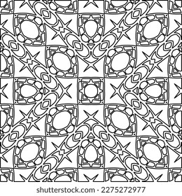 Stylish texture with figures from lines.Abstract geometric black and white pattern for web page, textures, card, poster, fabric, textile. Monochrome graphic repeating design. 