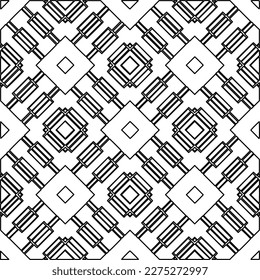 Stylish texture with figures from lines.Abstract geometric black and white pattern for web page, textures, card, poster, fabric, textile. Monochrome graphic repeating design. 