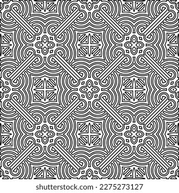 Textura elegante con figuras de líneas.Patrón geométrico en blanco y negro para páginas web, texturas, tarjetas, afiches, tela, textil. Diseño repetitivo gráfico monocromo. 