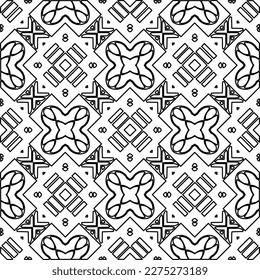 Stylish texture with figures from lines.Abstract geometric black and white pattern for web page, textures, card, poster, fabric, textile. Monochrome graphic repeating design. 